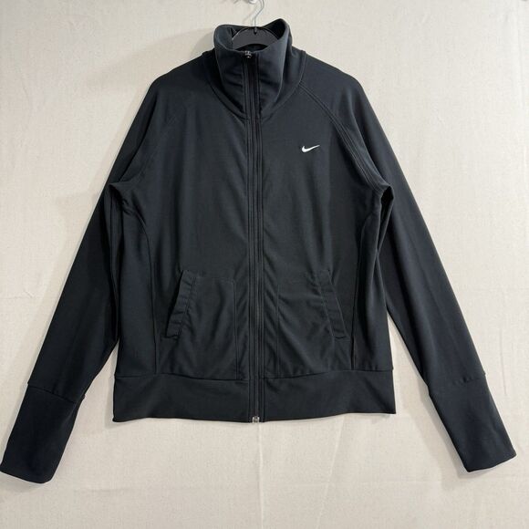 Nike Women's Black Running Performance Full Zip Pullover Size Large - Picture 1 of 11